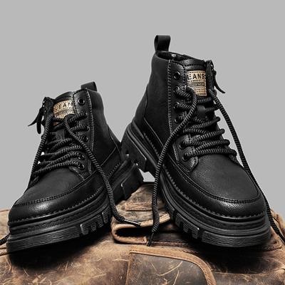 Martin Stiefel Herbst High-Top Britischer Stil Retro Lässig Lederschuhe Wasserdicht und Rutschfest Lokomotive Stiefel