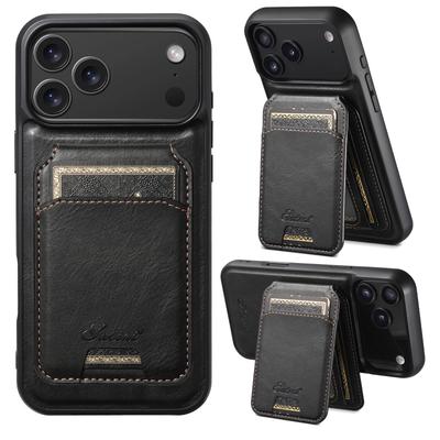 Detachable Oil Wax Leather Case for iPhone 17 Pro Max Air 17e 16 Plus 16e 15 14 13 12 Pro Magnetic Card Slot Wallet Phone Cover