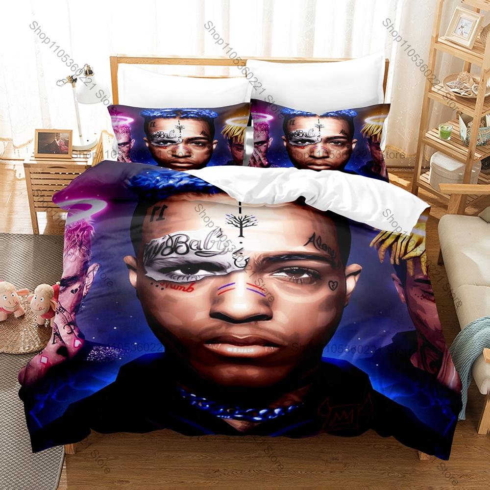 Cool Wrld Bedding Set Duvet Cover + 2 Pillowcases 999 Legends Never Die Hip Hop Rap Vintage Bedroom Emotional Rap Music Bed Line