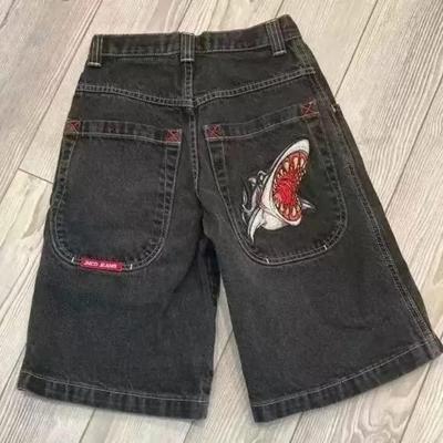 ZYLLO Tendenza Hip-Hop Americana Shorts di Jeans Retro Uomo e Donna Y2K Harajuku Gotici Pantaloncini da Jogging