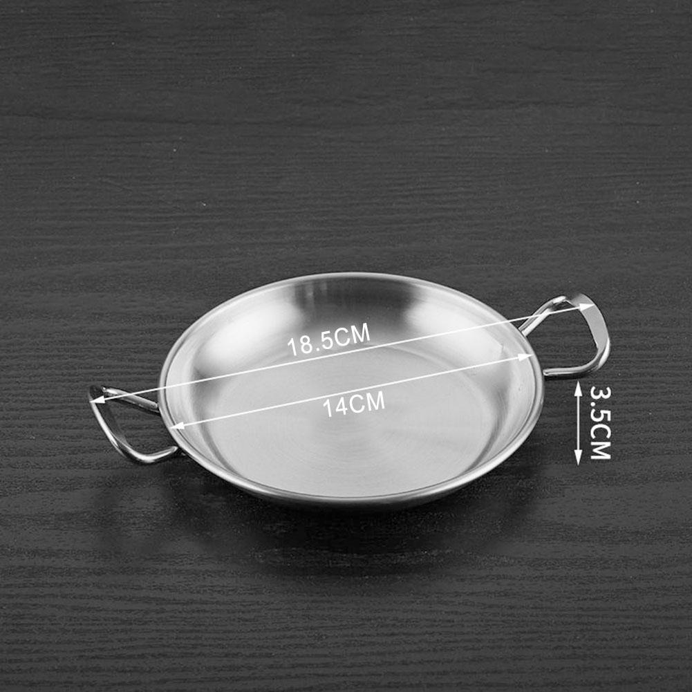 1Pc Double-Eared Snack Tray For Fruit Candy Nuts Snacks Food Container Stainless Steel Household Double Ear Snacks Plate