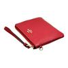 New COACH Corner Zip Cross Stitch Leather Wrist Bags Clutches Small Size Women's Red CF359-IMF8Q