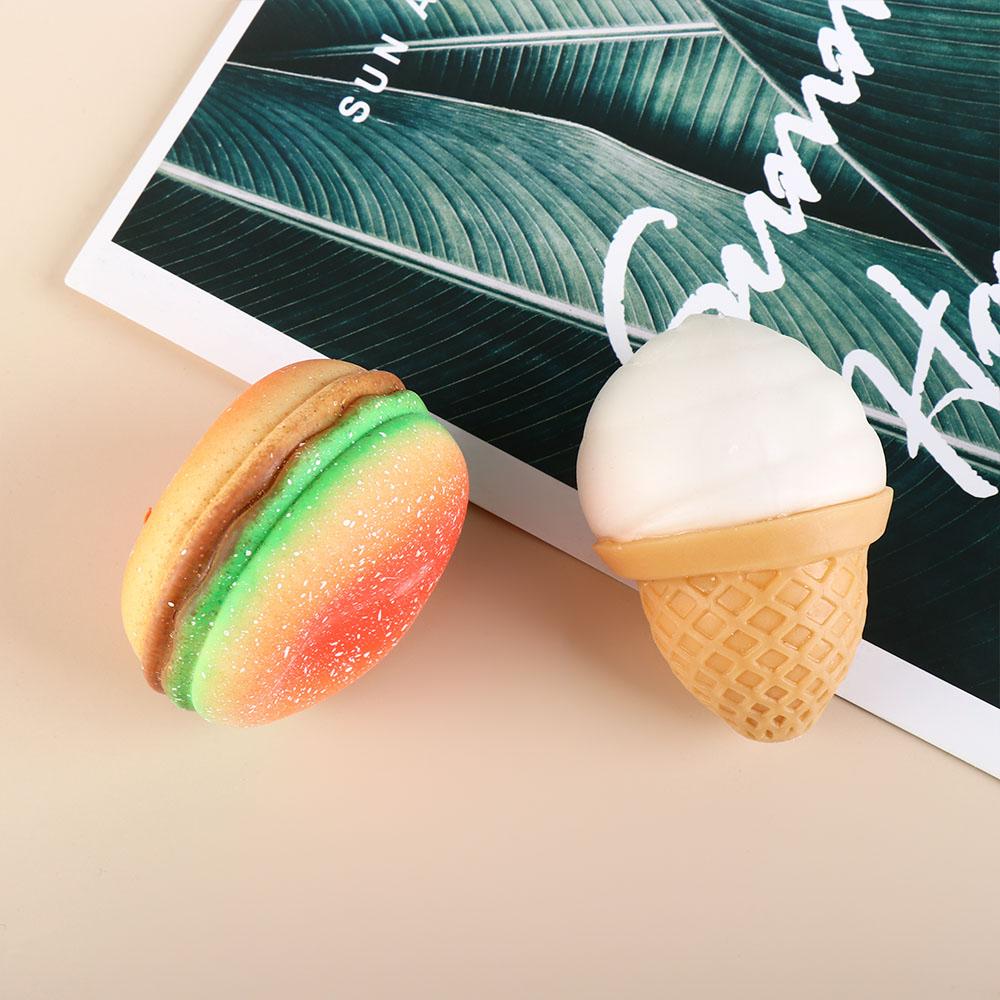 Sensory Toy Simulation Food Fidget Toy TPR Pinch Decompression Toy Soft Hamburger Squeeze Toy  Kid