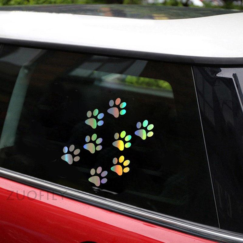 Autoaufkleber mit Katzenpfotenabdruck, kreativer 3D-Tierfußabdruck, Sonnenschutz, wasserdicht, Autotür-/Fensteraufkleber, Außenzubehör