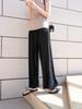 Yun18 Summer Maternity Wide-Leg Pleated Pants - Breathable Belly Support