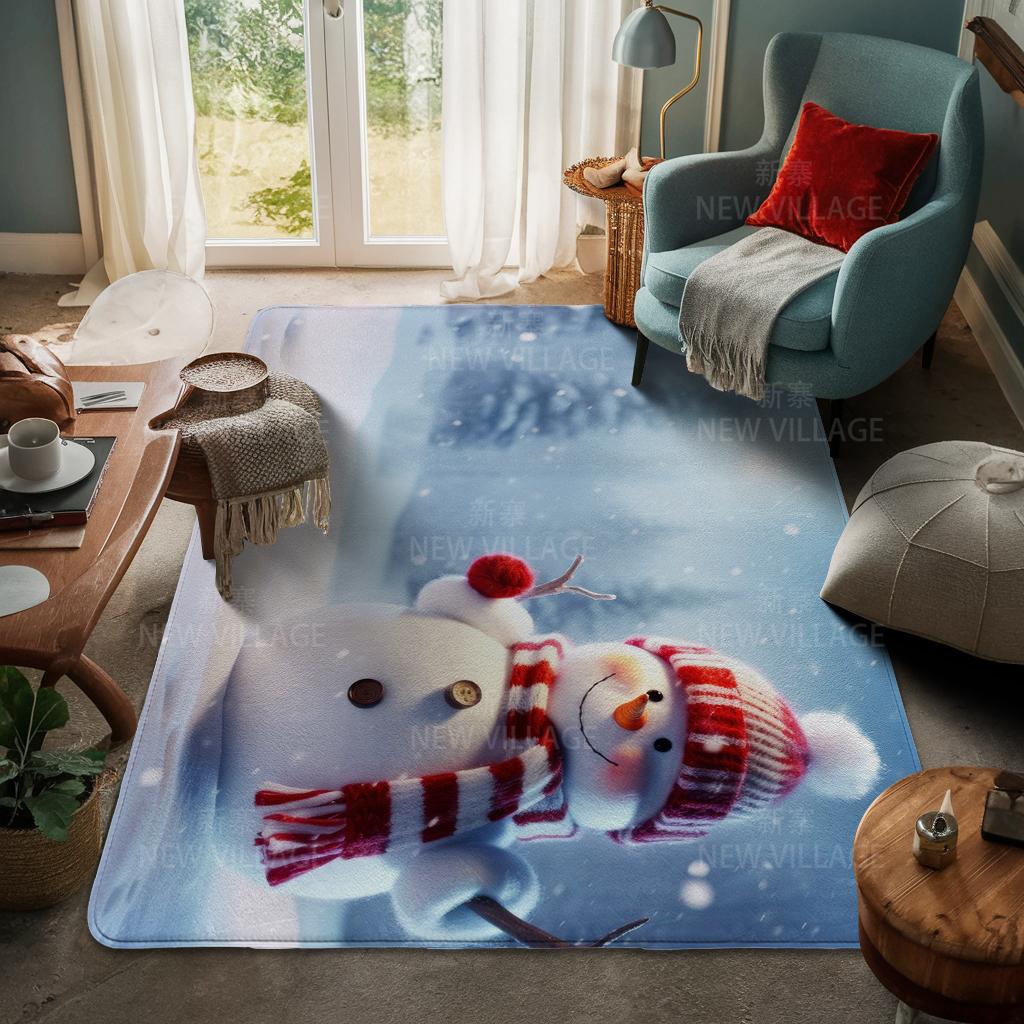 House Entrance Carpet Home Door Mat Living Room Bath Foot Bathroom Non-slip Water Absorption Rugs Bath Merry Christmas Winter