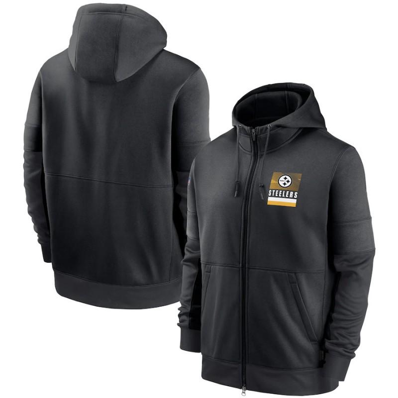 Mens Zip-Up Hooded Sweatshirt NFL Football Team Print Athletic Casual Wear