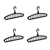 4PCS Rotatable Hook Multi-Hole Clothes Hanger Space-Saving Non-slip Wardrobe Clothes Organizer Plastic Clothes Hanging Rack