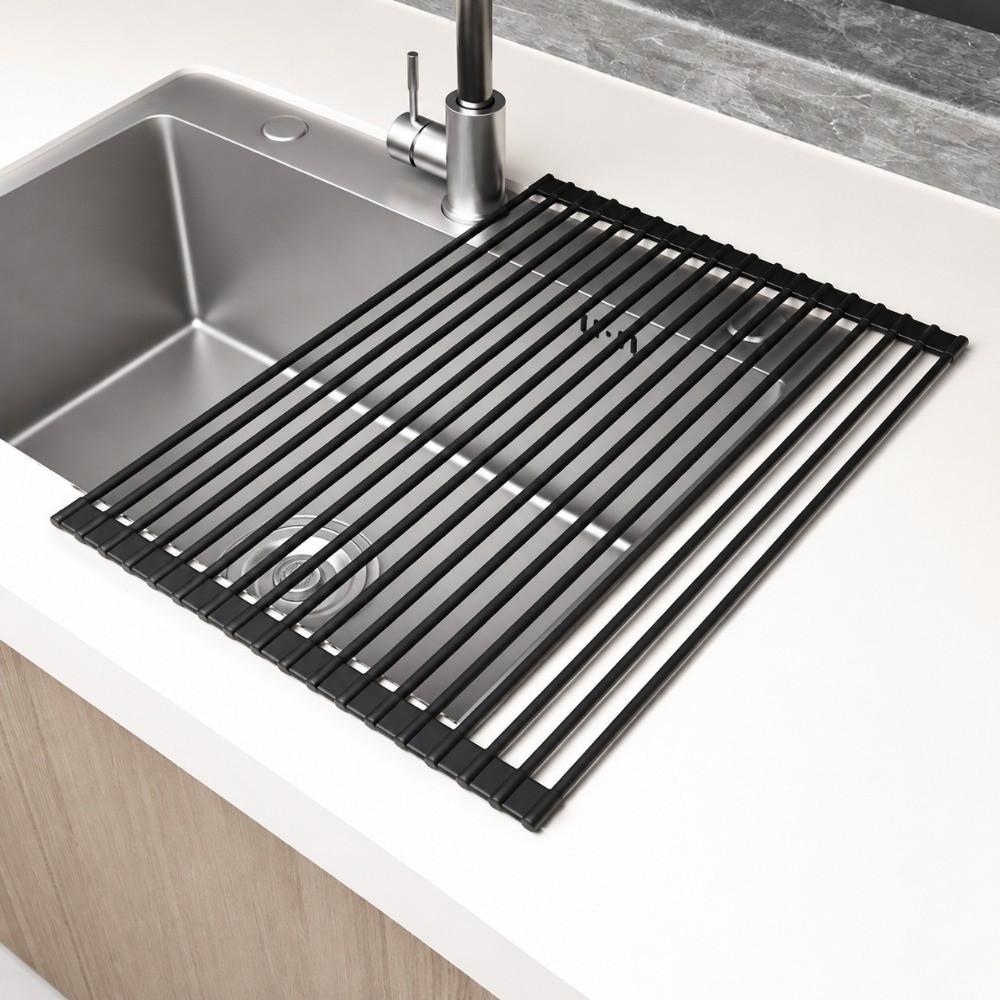 Silicone Silicone Over Sink Dish Drainer Roll Up Drain Basket Drain Grille Kitchen Sink