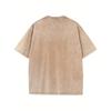 European Size Men'S Washed Short Sleeve T-Shirt | Frog & Mushroom Funny Text Print, Vintage Distressed Trendy Top, High-Quality Fashion Soft Comfort