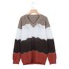 Women's Long Sleeve Colorblock Striped Casual Loose Knit Pullover Sweater Top
