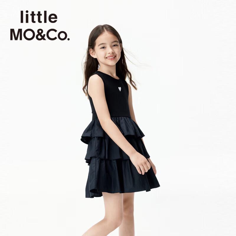 Little MO&Co. Girls  Heart Sleeveless Ruffle Dress 140