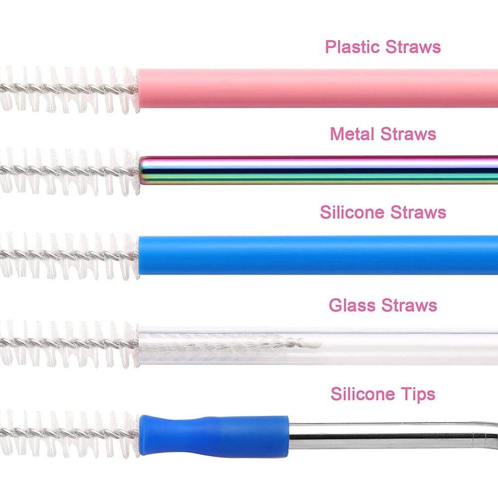 Household Nylon Brushes Stainless Steel Tube Straws Cleaning Tool Spiral Baby Bottle Cleaner