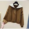 Sweatshirt for Women Oversize Loose Half-Zip V Neck Casual Pullover Long Sleeve Winter Sweatshirt Top