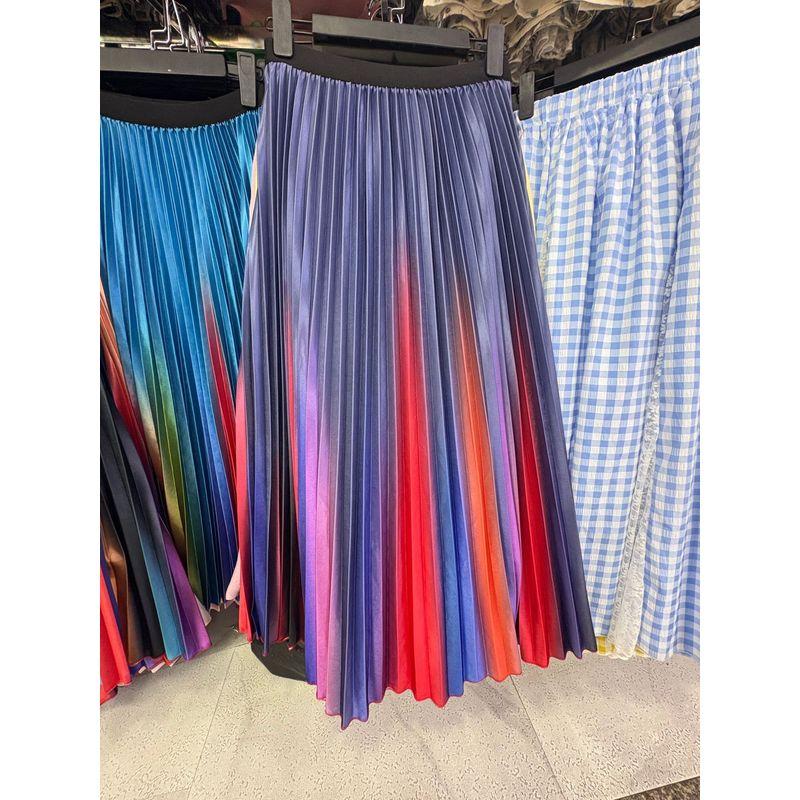 Solid Color Elastic Waist Bag Hip Skirt Pure Color Elastic Waist