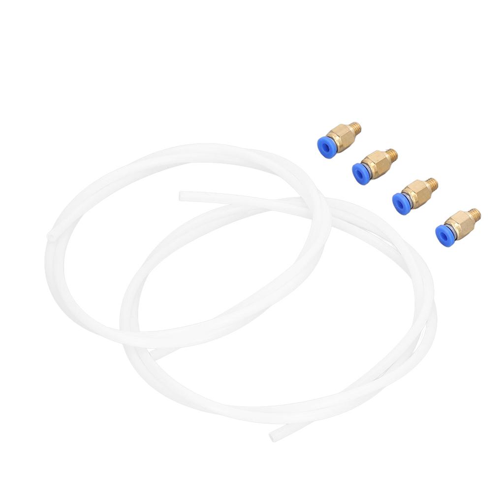 Pneumatic PTFE Tubing Kit with Brass PC4 M6 Pneumatic Straight Connector for 3D Printer