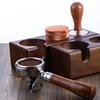 3‑Slots Wood Coffee Tamper Holder Portafilter Storage Stand Tamping Station   Coffee Color