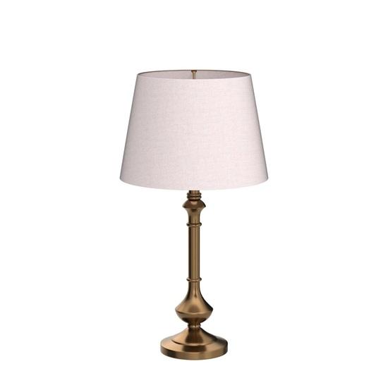 Lampe de Table en Laiton Finition Antique Or Élégante avec Abat-jour Blanc Cassé Pour Chambre, Chevet, Salon, Décoration de Maison, Hôtel Ampoule LED Incluse