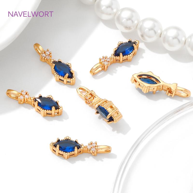 18K Gold Plated Oval Crystal Glass Charms Pendants For Bracelet Making Findings,Pendants For Jewelry DIY Earring Making Supplies