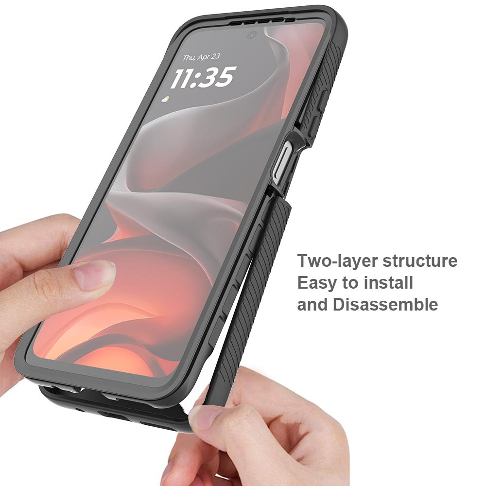 Clear Case for Motorola Moto E15 4G/G15 4G/G05 4G PC+TPU Phone Back Cover with PET Screen Film