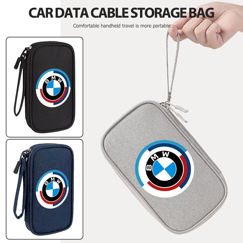 Universal Car Travel Portable Data Cable Storage Bag Accessories For BMW E36 E39 E87 E60 E46 E53 E90 F10 F20 F25 F30 X3 X5