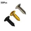 50 Stück/Set Gold Schwarz Silber Elektrische Gitarre Bass Schlagbrett Abdeckplatte Schrauben Für Gitarre Bass Metall Befestigungsschraube Großhandel