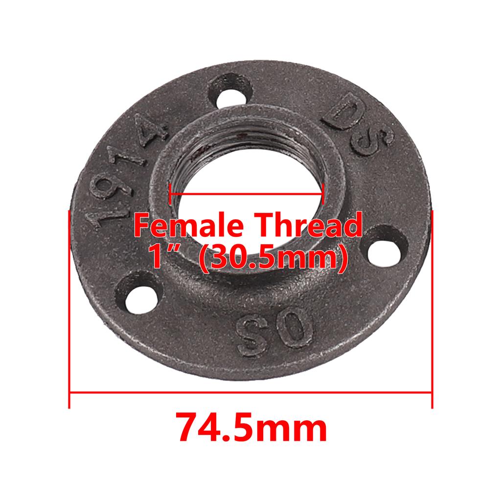 Floor Flange 1/2" 3/4" 1" Female Thread Pipe Flange Industrial Plastic Iron Pipe Fittings Garden Decorative Supplies