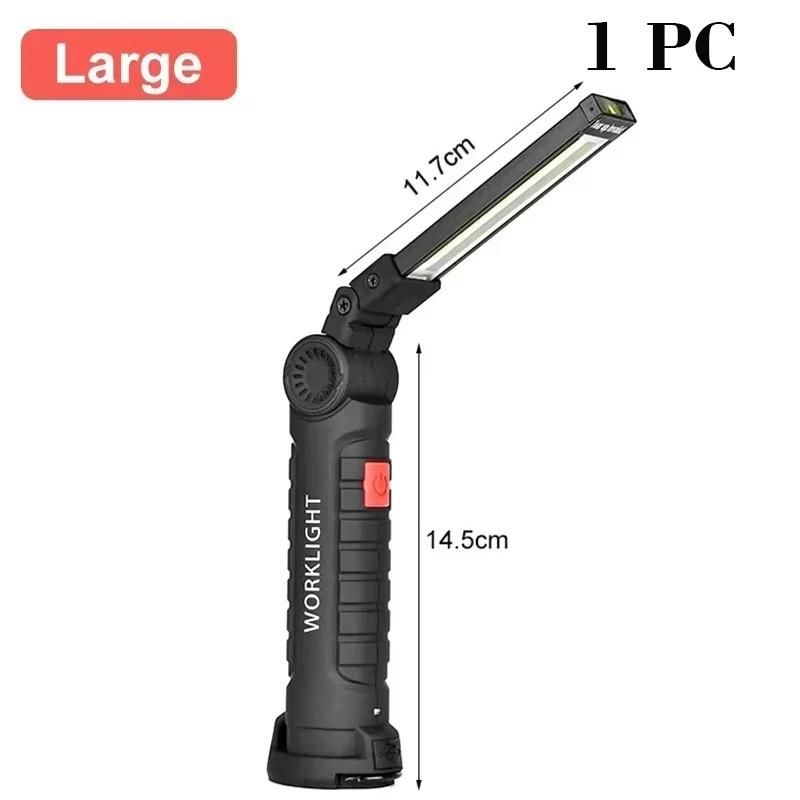 Rechargeable Portable Work Light W/360° Rotation,Magnetic Base,Hooks,IPX5,Adjustable Brightness,Camping,Fishing,Reading,Outdoor