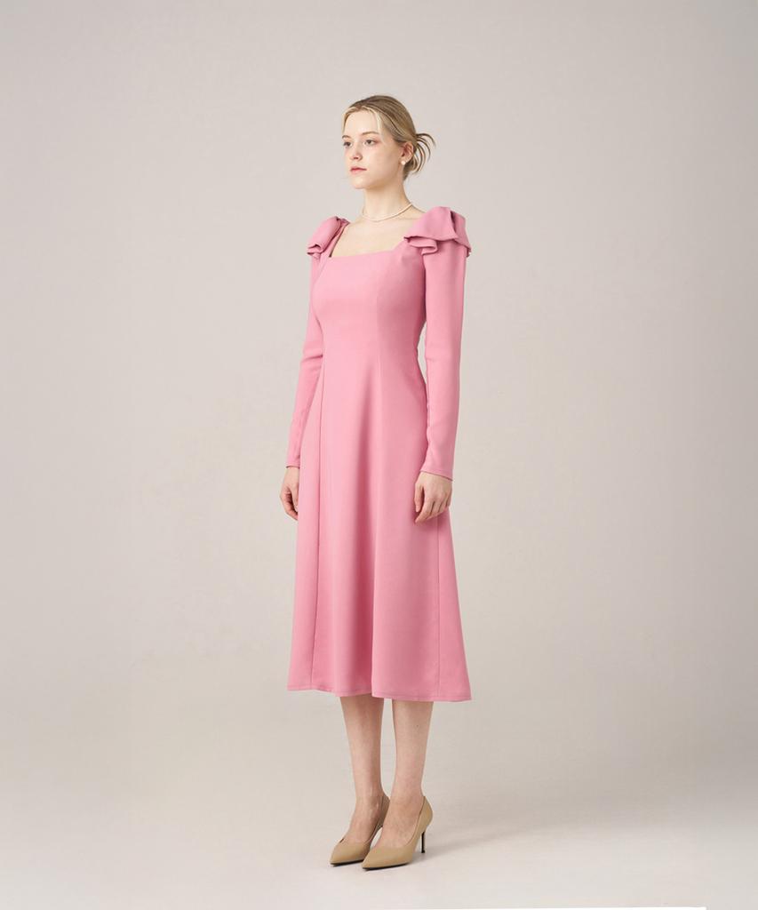 SQUSQUARE Audrey Ribbon Dress_Rose Pink