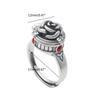 Exquisite Fashion Classic Ladies Vintage Antique Open Rose Box Open Ring Elegant Charm Finger Ornament Christmas Gift