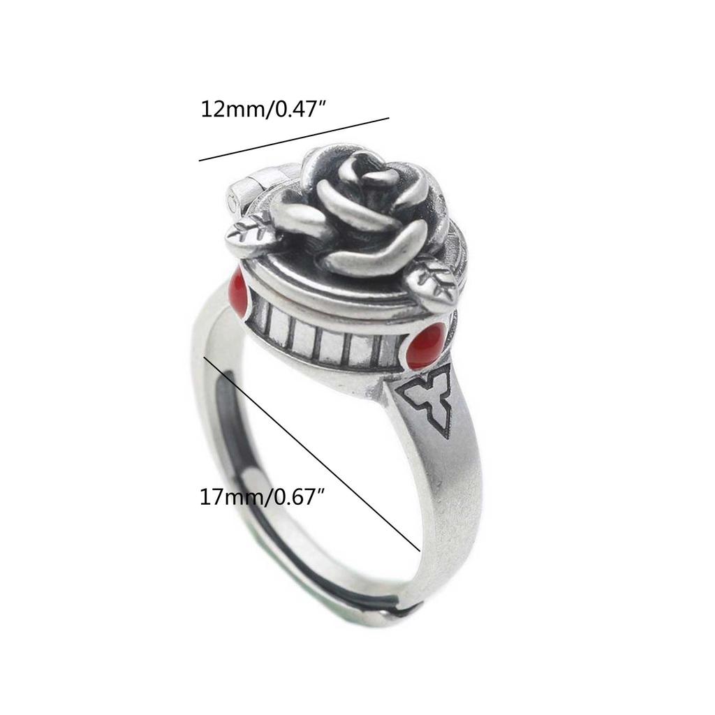 Exquisite Fashion Classic Ladies Vintage Antique Open Rose Box Open Ring Elegant Charm Finger Ornament Christmas Gift