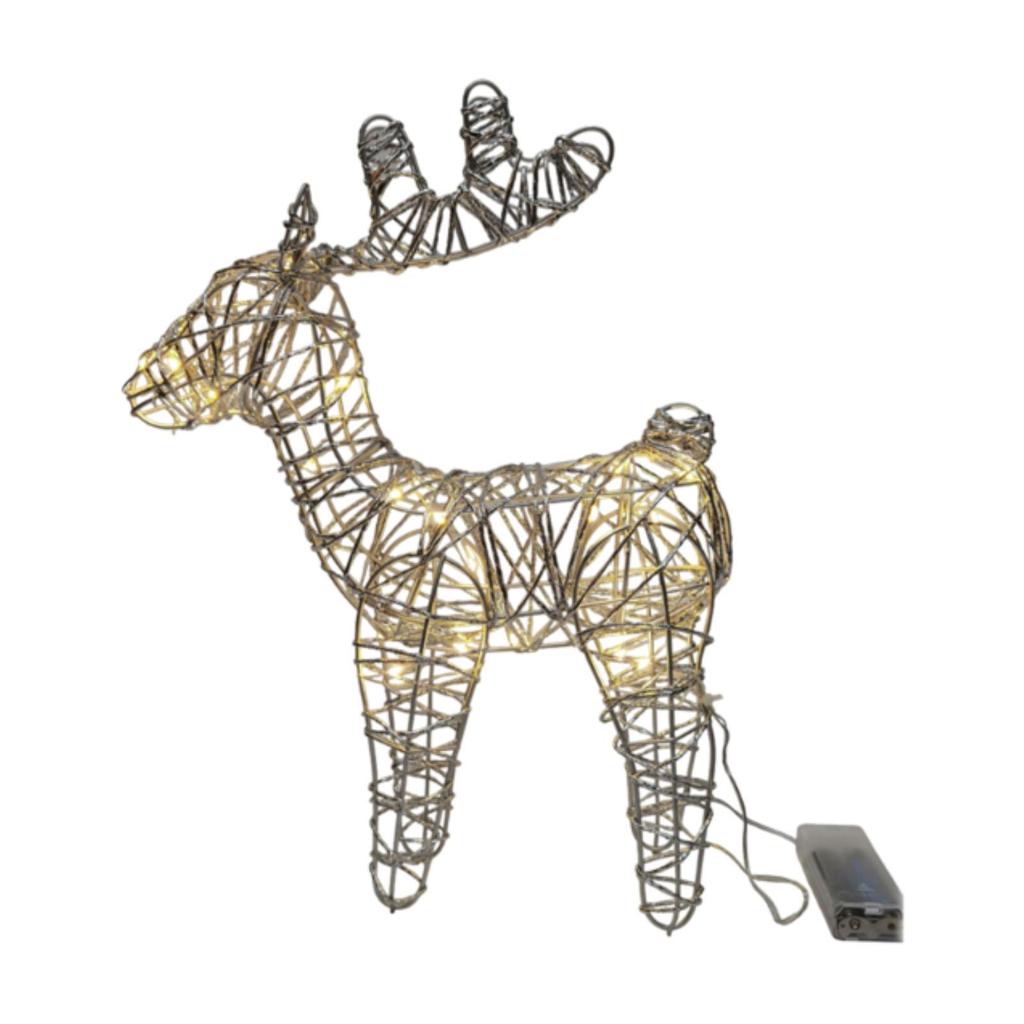 Christmas Luminous Elk Statue Iron Artwork for Bedroom Themed Party Holidays