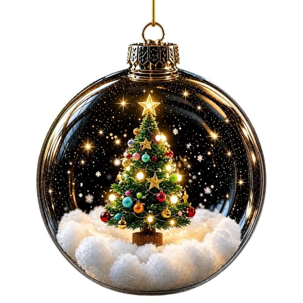 LED Lighted Christmas Bauble Ornament Transparent Hanging Christmas Decoration For Christmas Tree
