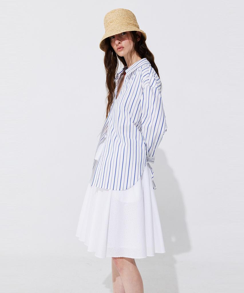 Bundercammer Eyelet Punching Banding Skirt_White