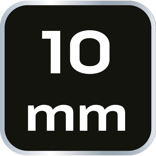 Long twelve-point socket 1/2", 10 mm