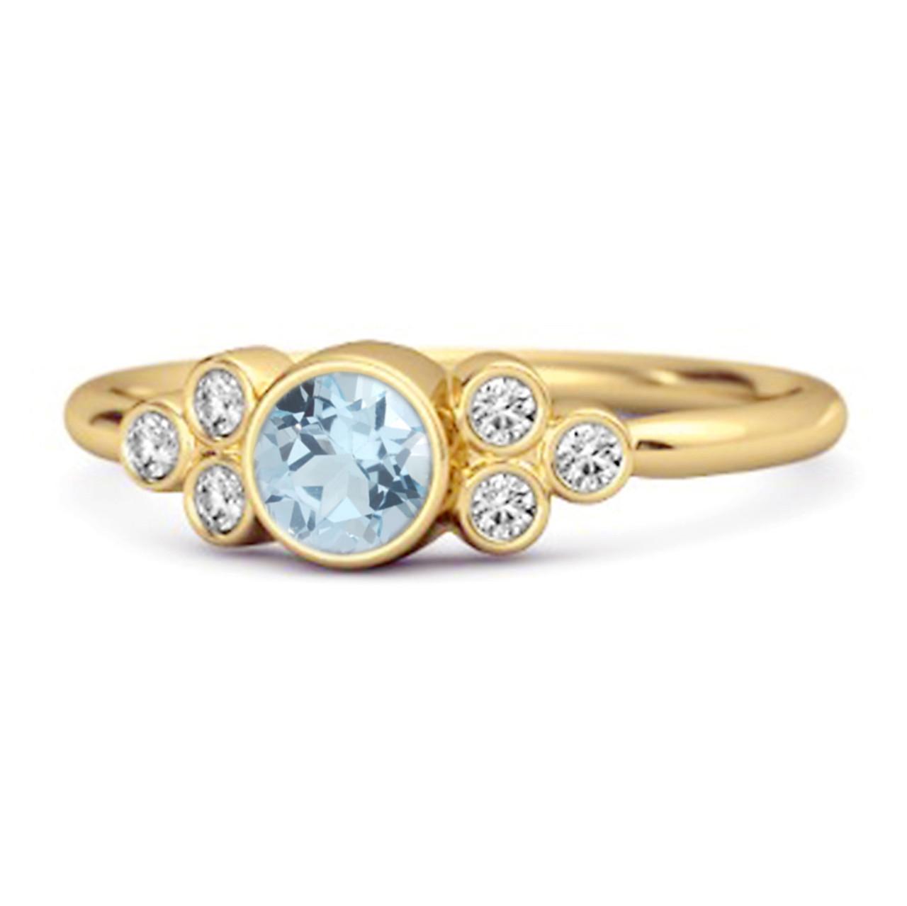 

Bezel Set Blue Topaz 925 Sterling Silver Gold Vermeil Boho Ring 12 жовтий/золотий