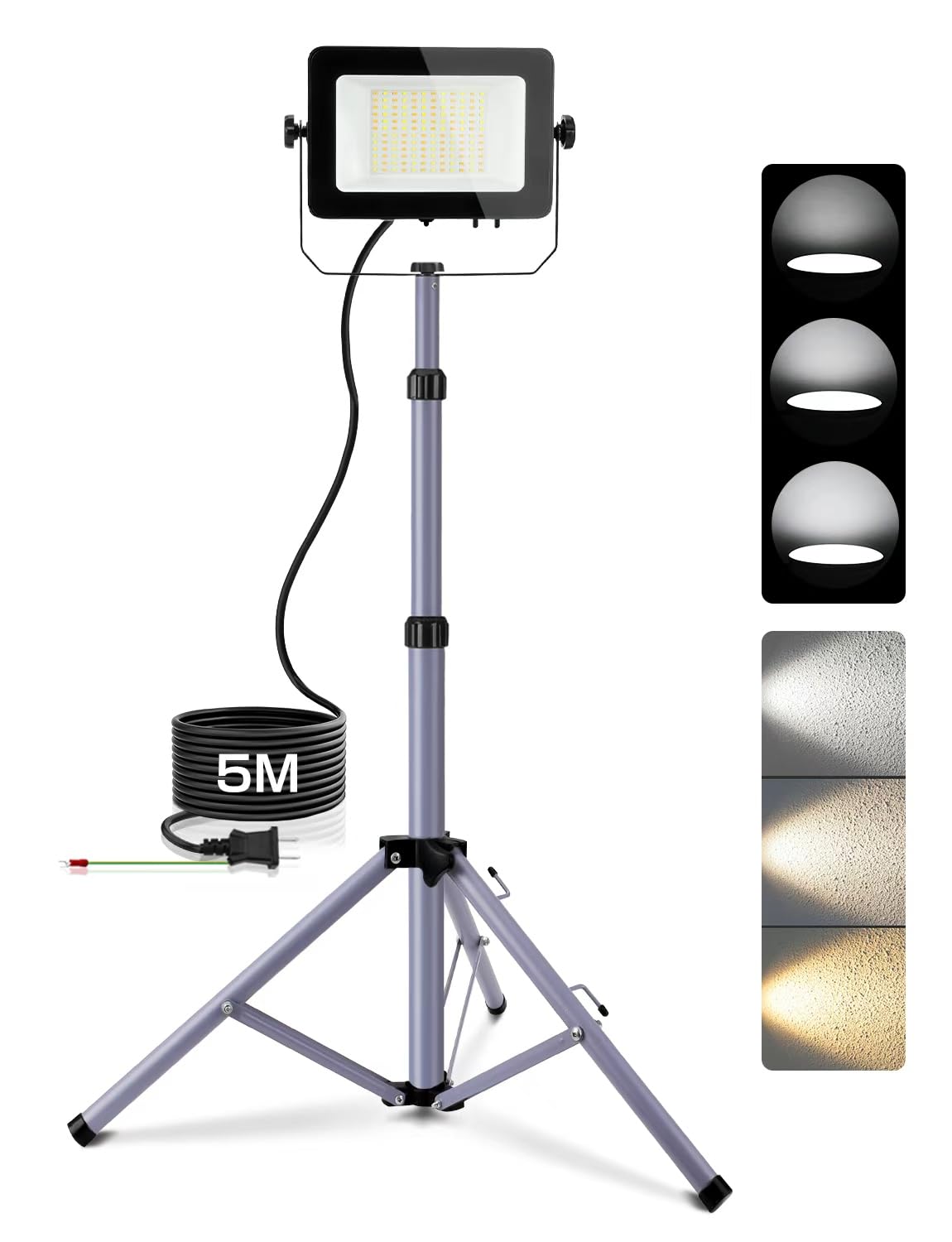 

Светодиодный прожектор Akitoe [Переключение 3 цветов + 3-ступенчатая регулировка яркости, Дневной свет, Белый, Теплый белый] [20 Вт, 30 Вт, 50 Вт с регулировкой яркости] Светодиодный рабочий свет, 6500 К, Высокий