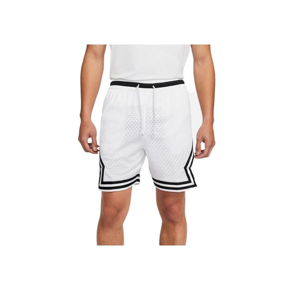 Jordan Spirit Diamond Logo Print Drawstring Breathable Basketball Shorts Men Bottoms White DH9075-100