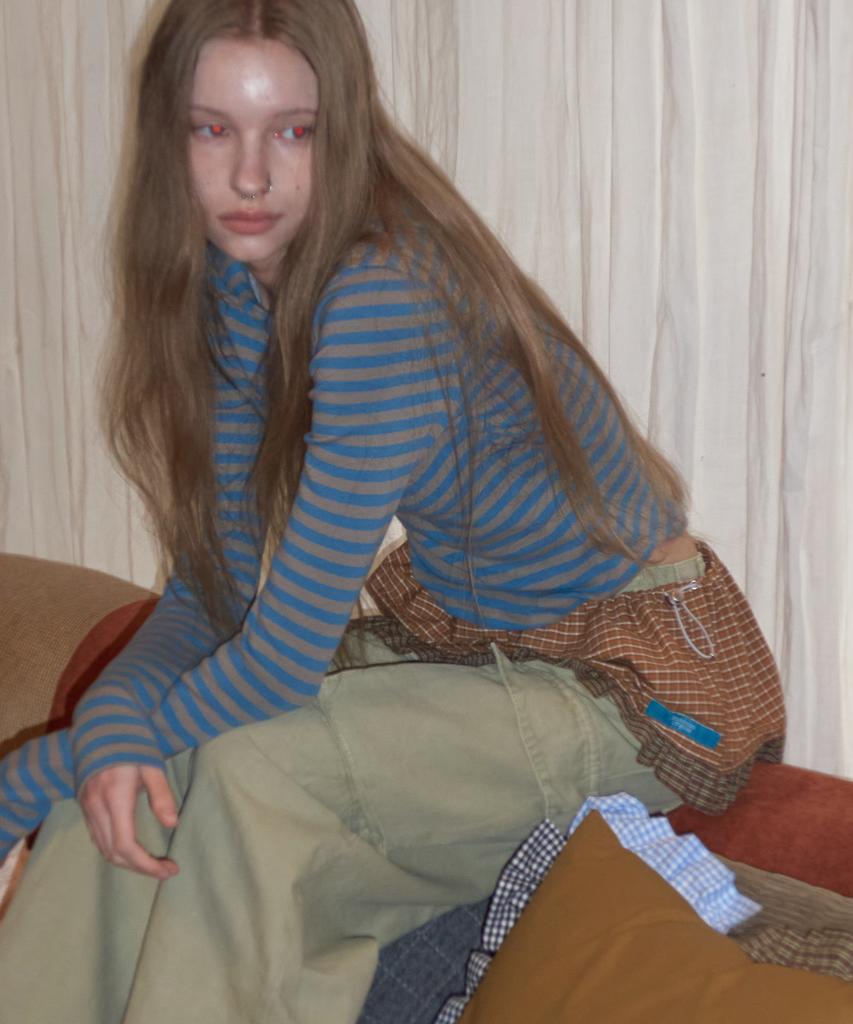 Mejongkeulem Check Frill Layered Skirt_ Mustard