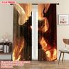 2pcs   Plane Printing Popular Curtain Panels Black Angel and Beauty Versatile 100% Polyester (without Rod) Versatile All