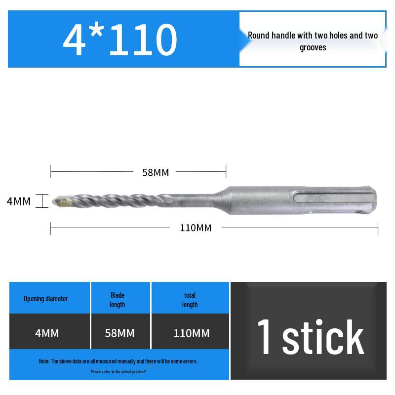 Non-Standard Hammer Drill Bit for Concrete, Round Shank, 455.57912.5, Alloy with Two-hole Slot