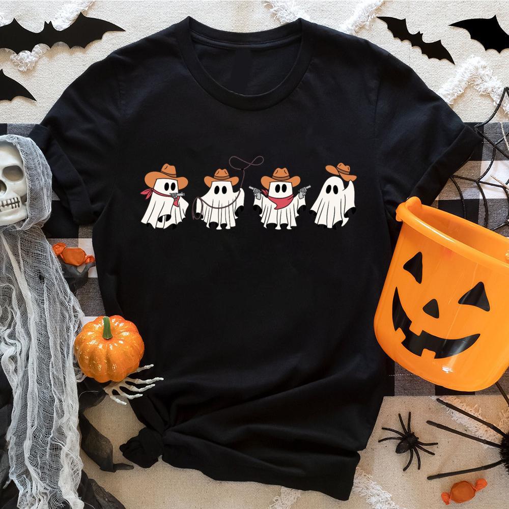Funny Halloween Ghosts Printed TShirts Fashion Unisex Summer Tee Shirt Unisex Fall Gifts Shirt Halloween Ladies Tshirt Clothes