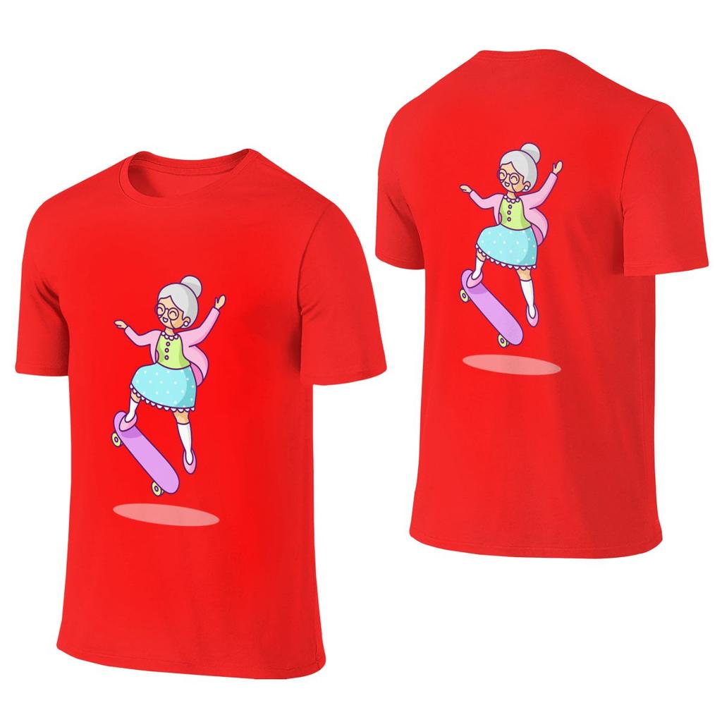 Skater Grandma Korean Style Reversible Tshirt Urban Commuting Soft Tones Tee