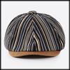 Striped Newsboy Cap Hat Running Outdoor CA742 [White Fang] Men's Women's (Blue)