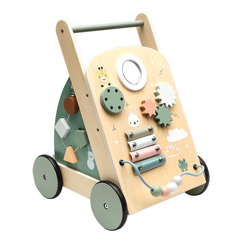 3-in-1 Wooden Baby Walker Stroller and Push Toy for First Steps - Ideal First Birthday Gift