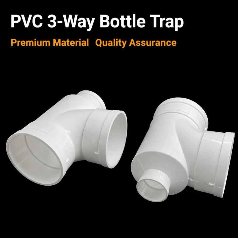 Durable Bottle Shaped Three Way Joint PVC Drain Accessory Standard Pipe Adapter Wearproof Y Shape Garden Water Pipe Connector