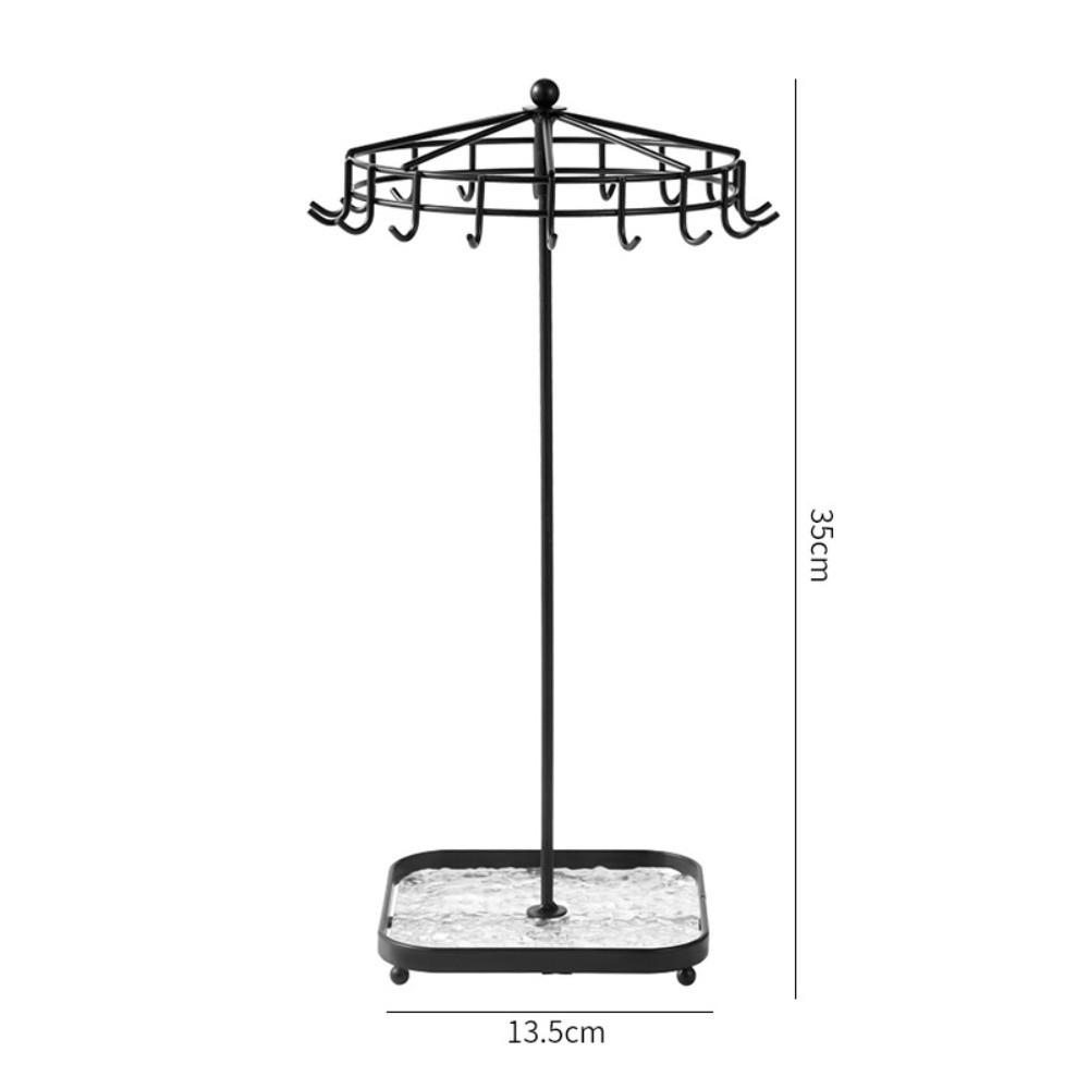 

Обертовий настільний стелаж для ювелірних виробів Мінімалістичний стелаж для зберігання ювелірних виробів Модний дисплейний стелаж чорний