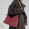 Vintage Faux Suede Women Shoulder Bags Large Capacity Rivet Female Handbag Casual Big Totes Lady Crossbody Bag Ladies Hand Bags