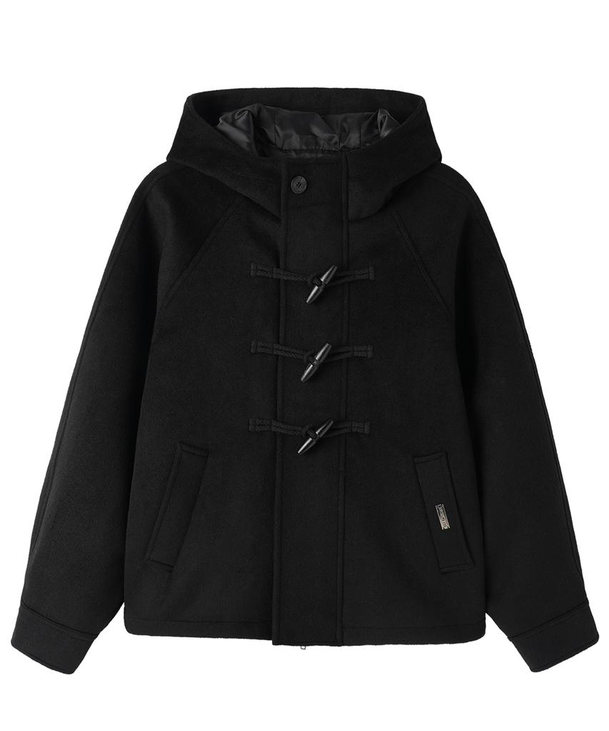 OPENYARD(OY) Hooded Toggle Short Coat - Black