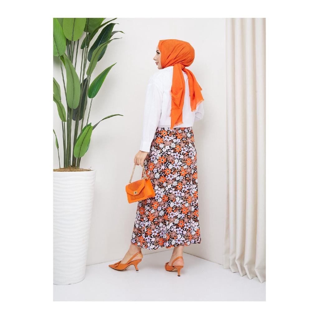 Gekämmter Rock aus Viskose - Schwarz / Fliesen